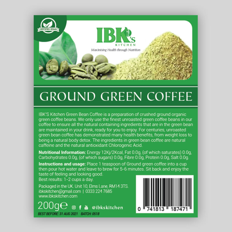 Ground Green Bean Coffee IBK's Kitchen