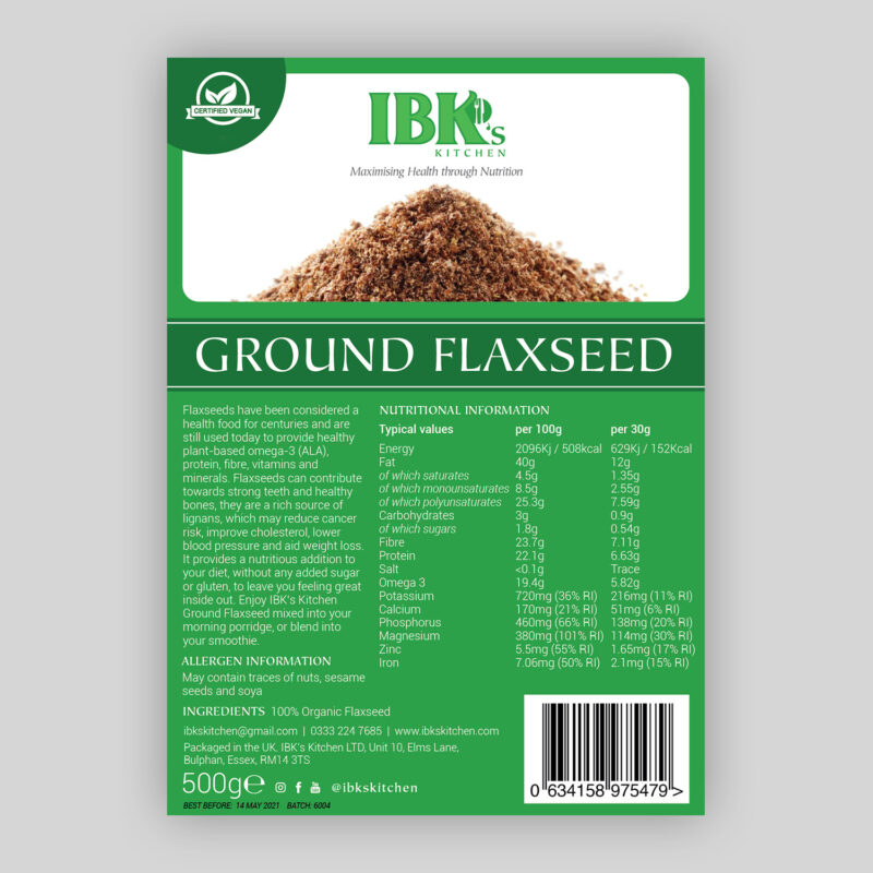 Ground Flaxseeds IBK's Kitchen